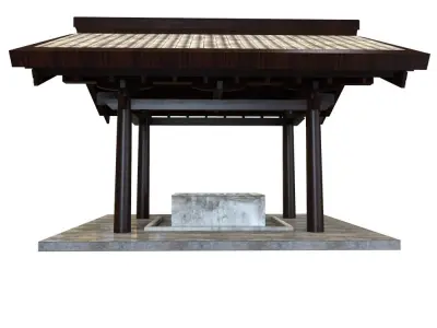 Oriental Gate Low-poly 3D model