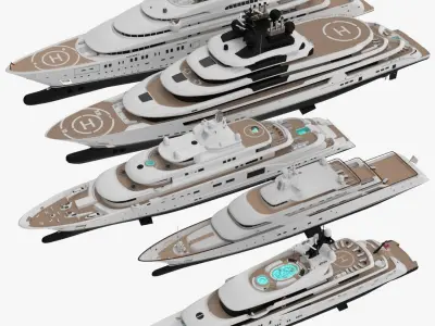 Collection Yacht Bay One 3D model