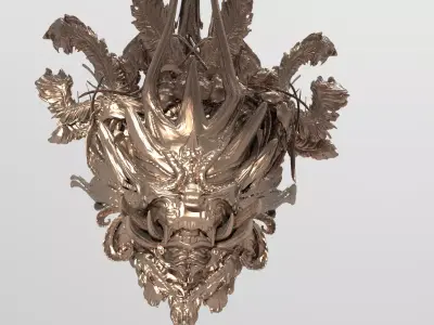 King Dragon Asian Shield Design  3D model