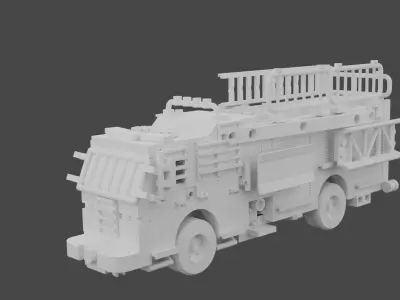lego firetruck Low-poly 3D model