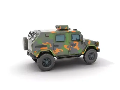 Camo Armored Vehicle model pack Low-poly 3D model