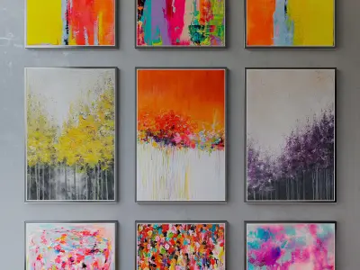 Collection of paintings abstract art part 9 3D model