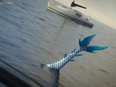 Mermaid Tail Blue 3D model