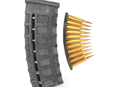 gun magazine set 3D model