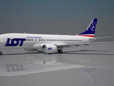 Lot polish Boeing 737 Max 8 Aircraft 3D model