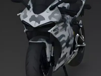 Tactical Camouflage Sport Bike Motorcycle 3d model Low-poly 3D model