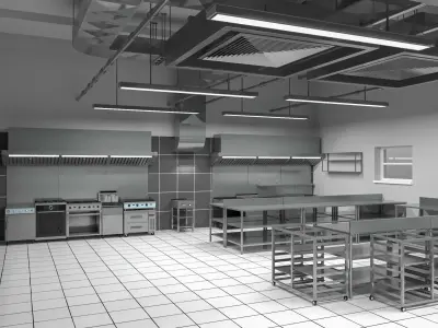 Commercial Kitchen 8 interior model 3D model