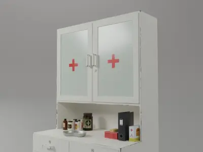 Hospital Cabinet - Low Poly Low-poly 3D model