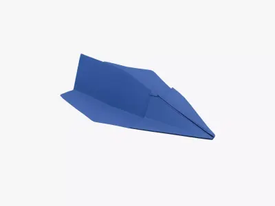 Paper Plane Indigo Low-poly 3D model