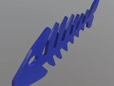 Fishbone 2 fish skeleton Low-poly 3D model