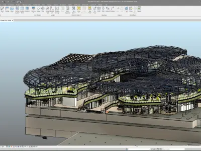 Shopping Center in Revit with ParametricStructure -Documentation 3D model