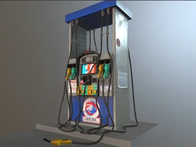 Gas Station Fuel Pump Screen Display Free low-poly 3D model