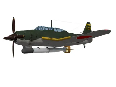 Aichi B7A Ryusei kai Grace 3D model