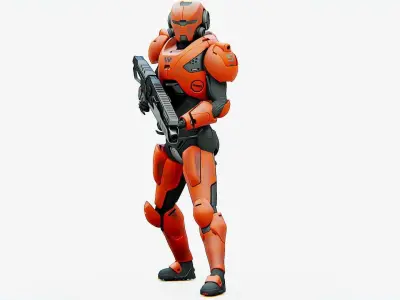 CYBER SOLDIER F-3000   RIGGED 3D model