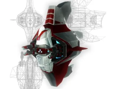 Drone 04 Sci-fi low poly Low-poly 3D model