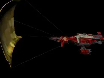 Sail space ship marunes D-502 Low-poly 3D model