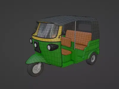 Auto Rickshaw Low-poly 3D model purchase