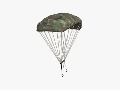 Parachute A11 Forest Camouflage - Character Accessories Design Low-poly 3D model