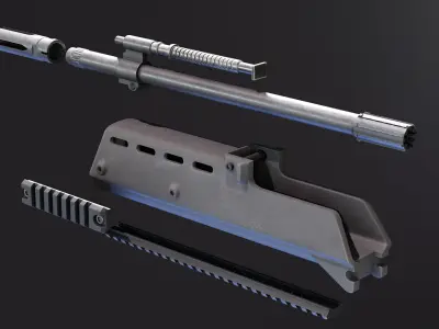 G36 Medium length Handguard Low-poly 3D model