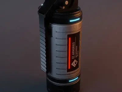 Scifi Grenade Low-poly 3D model
