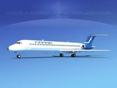 Douglas DC-9-40 Finnair 2 3D model