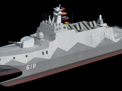 Taiwan China Tuojiang class patrol ship missile boat 618 3D model