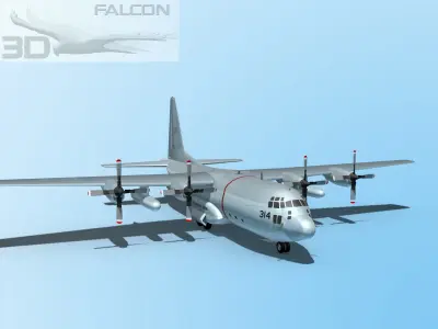 Falcon3D C-130 Hercules US Navy 3D model