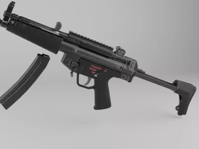 MP5A3 Low Poly Game Ready Rigged Low-poly 3D model