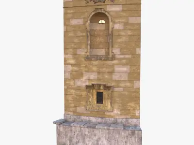 Brick Wall 0002 Modular Low-poly 3D model