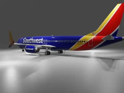 Southwest Airlines Boeing 737 max 8 3D model Low-poly 3D model