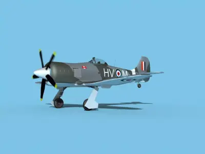 Hawker Tempest MKII RAF CAN 3D model