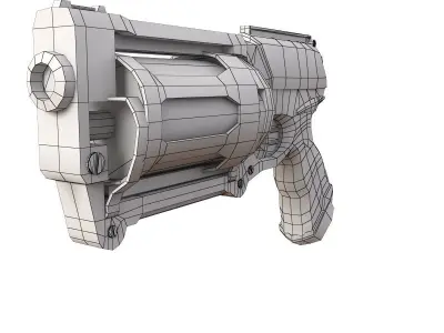Steampunk Shotgun 2 Low-poly 3D model