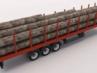 Timber Trailer 3D model