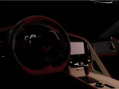 Corvette C7 ZR1 - Blacked Out Nacev - Rigged 3D Free 3D model