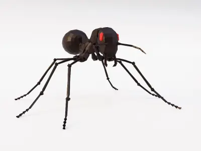 Ant 3d model toy with eyes Low-poly 3D model