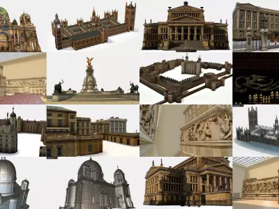 AR VR Historical Building Architectural Monument 3D Model Collection
