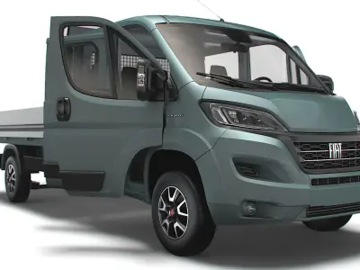 Fiat Ducato Crew Cab Truck HQInterior 2023 3D model