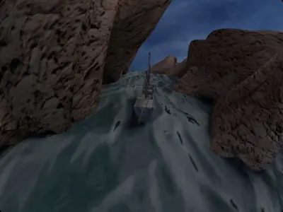 The ship in water Free 3D model