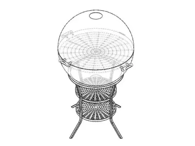 Grill BBQ Table Free 3D model