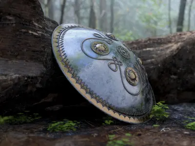 Ancient Indian Sri Lankan Shield with 4K textures 3D model