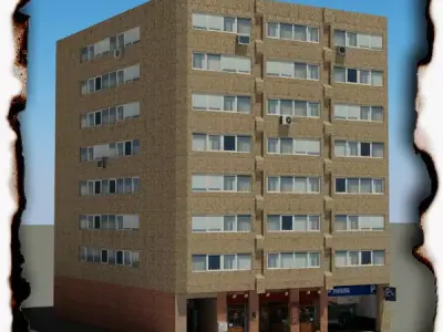 Building apartment - apartment Low-poly 3D model