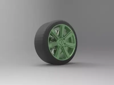 Bentley wheel with textures and tyre 3D model