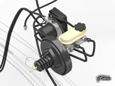 Car brake system 3D model