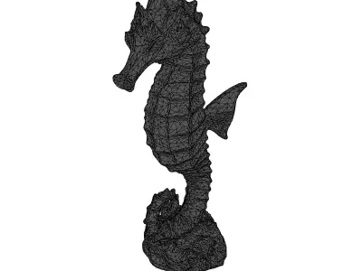 Realistic Seahorse Figurine 3D Model Low-poly 3D model