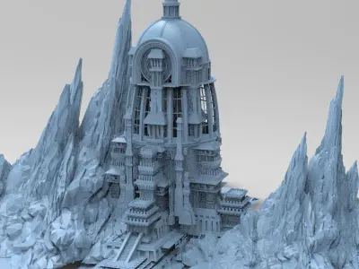 Philistine empire Towers Cliffs 3D model