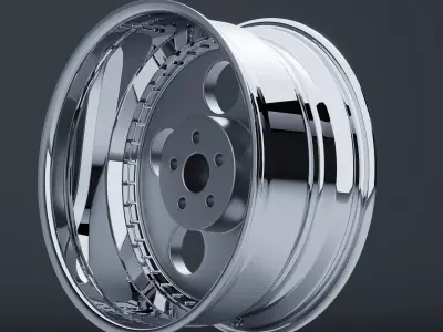 HRE 454 3 Piece Wheels Low-poly 3D model