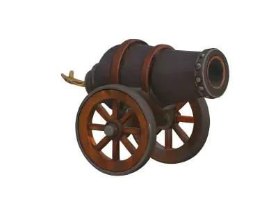 Canon 3D Model for Game Low Poly PBR Textured Read Free low-poly 3D model