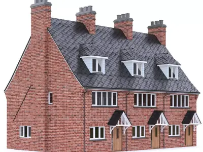 English Brick House 18 Low-poly 3D model