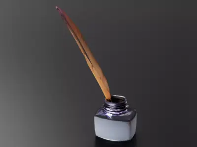 feather old Fountain pen 3D print model