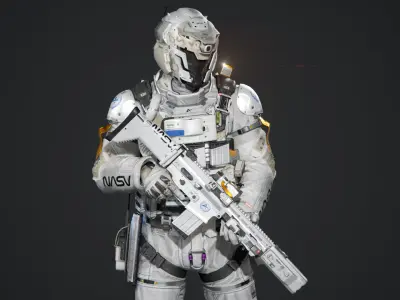 SCIFI - SPACE SOLDIER Low-poly 3D model